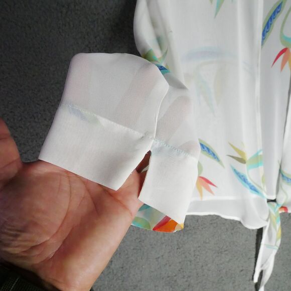 Banana Bay Fine Resort Wear Wrap Womens Size S White Floral Tie Front - Picture 5 of 13